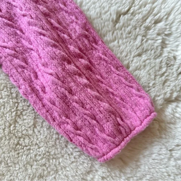 Zara Pink Ruffle Collar Cropped Cardigan with Yellow Floral Embroidery - Picture 5 of 8